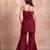 Maroon handwork sharara set with scalloped dupatta