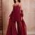 Maroon handwork sharara set with scalloped dupatta