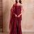 Maroon handwork sharara set with scalloped dupatta