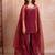 Maroon handwork sharara set with scalloped dupatta