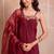 Maroon handwork sharara set with scalloped dupatta