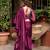 Wine organza sequin ready to drape saree with blouse