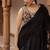 Black handwork organza pre-draped saree with blouse