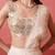 White pre-draped skirt saree with sequin blouse with blouse