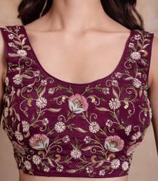 purple handwork ready to drape saree