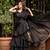 Black organza sequin ready to drape saree with blouse