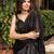 Black organza sequin ready to drape saree with blouse