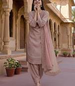  party wear crepe top with farshi palazzo & organza dupatta set
