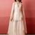 White handwork kurta palazzo set with organza dupatta