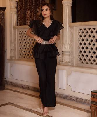 Arya black organza coord set 2