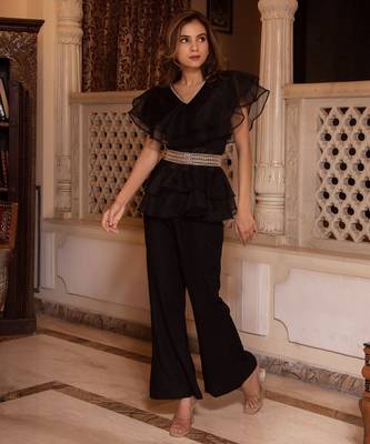 Arya black organza coord set 3