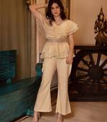 Arya beige organza coord set