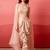 Champagne gold pre-draped skirt with handwork blouse & organza shrug