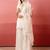 White handwork kurta palazzo set with organza dupatta