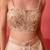Champagne gold pre-draped skirt with handwork blouse & organza shrug