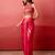Glossy pink pre-draped skirt with handwork blouse & dupatta