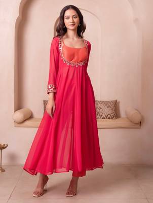 Kesari mirror work kurta set with blouse & pant 2