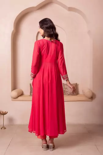 Kesari mirror work kurta set with blouse & pant