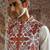 Red embroidered pashmina kurta bundi set