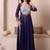 Navy blue mirror work kurta set with blouse & pant