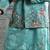 Blue embroidered silk kurta bundi set