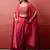 Pink ombre pre-drape skirt with handwork blouse & ombre dupatta
