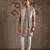 Pink embroidered raw silk kurta bundi set