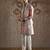 Pink embroidered raw silk kurta bundi set