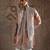 Pink embroidered raw silk kurta bundi set