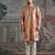 Peach embroidered silk kurta set