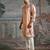 Peach embroidered silk kurta set