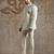 White embroidered silk blend bandhgala set