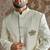 White embroidered silk blend bandhgala set