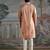 Peach embroidered silk kurta set