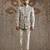 White embroidered linen bandhgala set