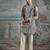 Grey embroidered tissue kurta set