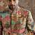 Multicolor printed raw silk bandhgala set