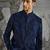 Blue embroidered velvet bandhgala set