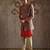 Red embroidered pashmina indo western set