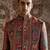 Red embroidered pashmina indo western set