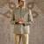 Champagne jacquard bandhgala set