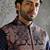 Navy Blue embroidered pashmina kurta bundi set