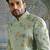 Mint Green embroidered linen bandhgala set