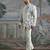 Frost White embroidered linen bandhgala set