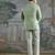 Mint Green embroidered linen bandhgala set