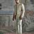 Beige embroidered jacquard bandhgala set