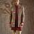 Maroon embroidered pashmina indo western set