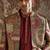 Maroon embroidered pashmina indo western set