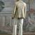 Beige embroidered jacquard bandhgala set