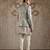 Beige embroidered jacquard bandhgala set
